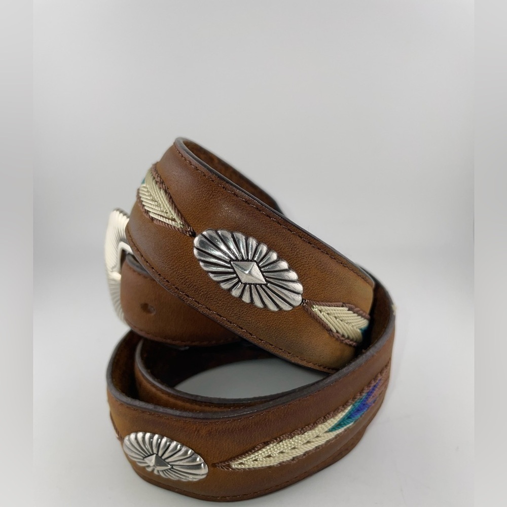 Tony Lama Mens The Duke Center Applique Brown Western Belt 40​​​​​​​​​​​​ - Picture 4 of 10